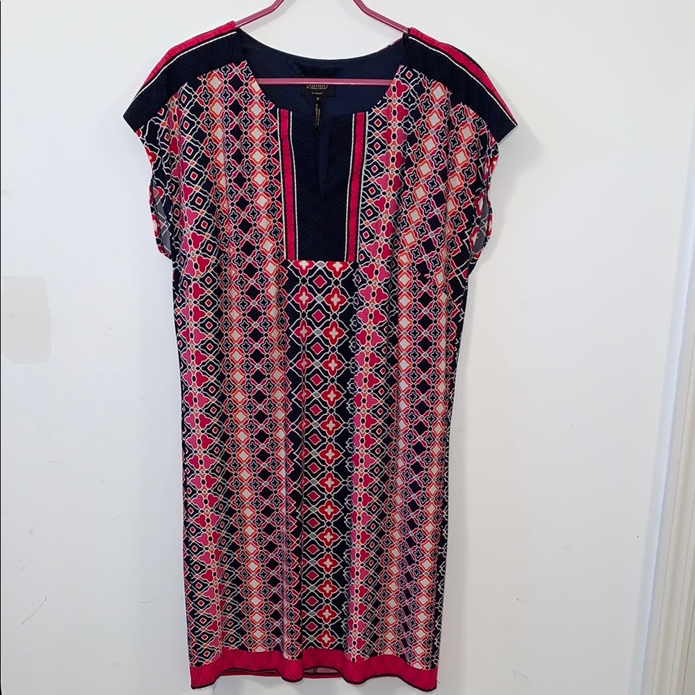 Laundry by Shelli Segal Geometric Patterned Dress - Pink and Navy